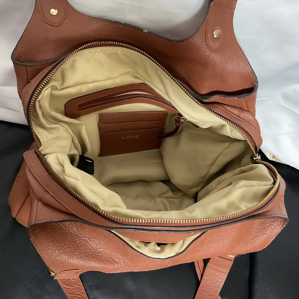 Lodis Tan Leather Shoulder Bag - Picture 5 of 16